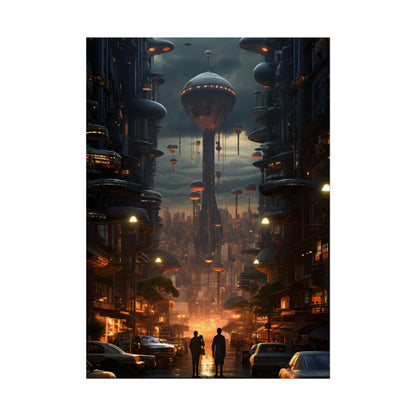 Dystopian Utopia: Perfect Urban Landscape Artwork - Poster