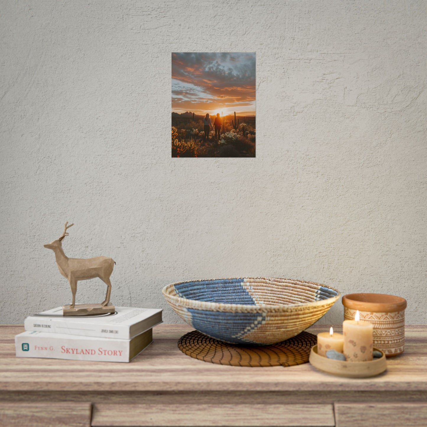 Desert Sunset Duo: Outdoor Artwork - Poster
