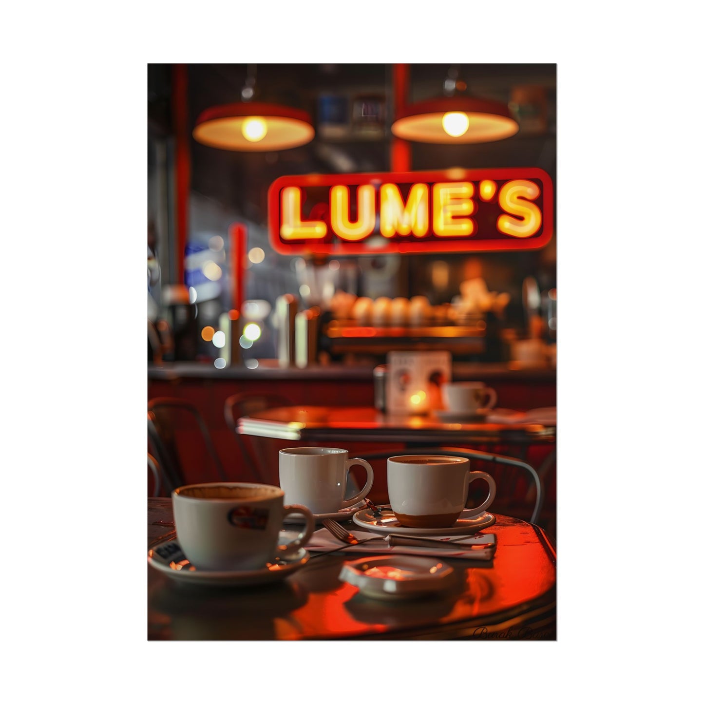 Retro Kitchen Diner: Vintage Artwork from Lukes - Poster