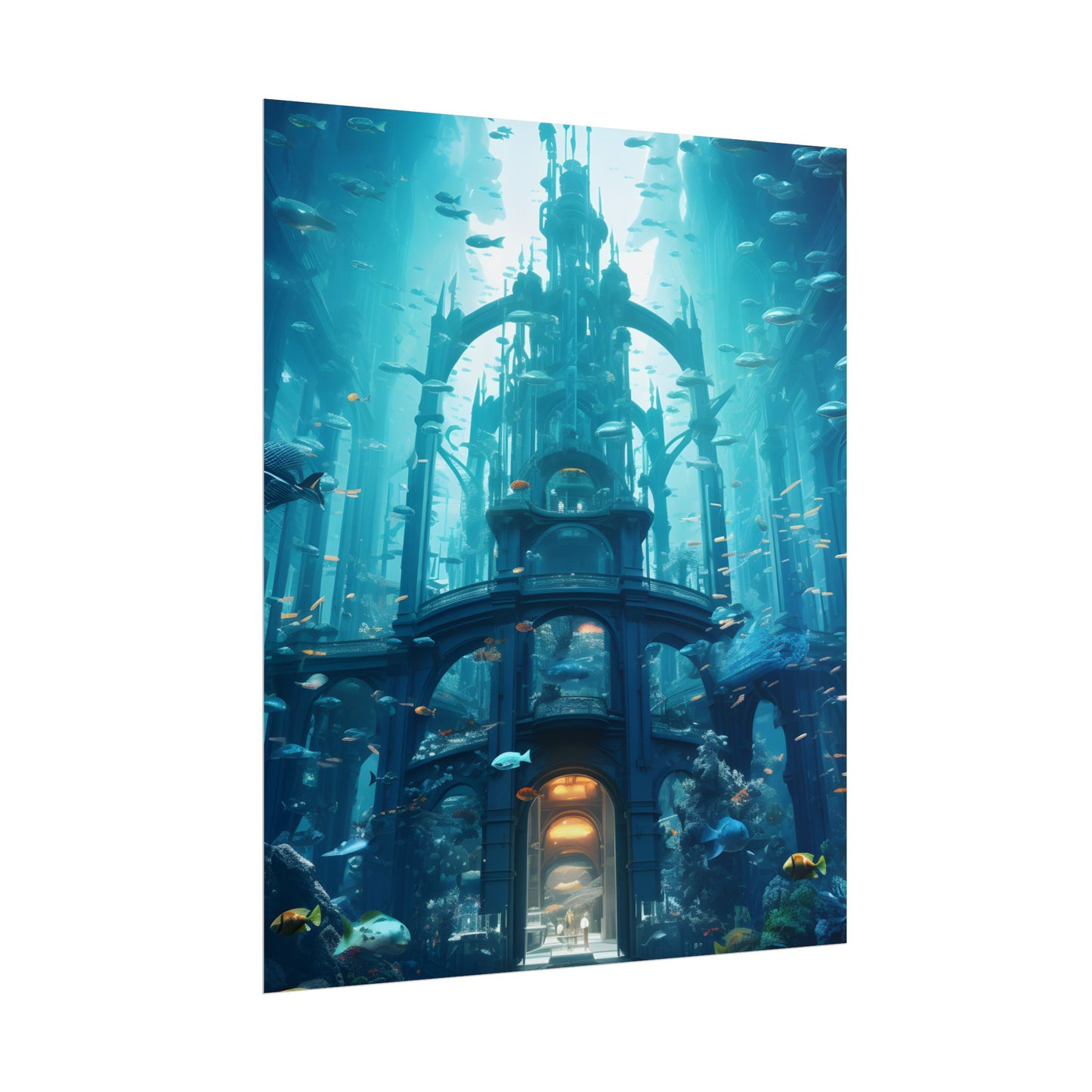 Futuristic Underwater City: Submerged Metropol Artwork - Poster