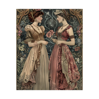 Women in Ornate Attire: Formal Primrose Ceremony - Poster