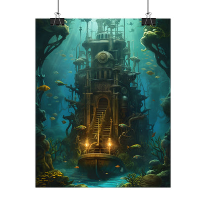 Steampunk Undersea Odyssey: A Journey on the Nautilus - Poster