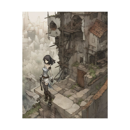 Dramatic Anime Bird Art: Detailed Illustration - Poster
