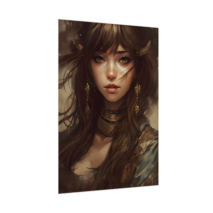 Enchanting Brunette Portrait: Gentle Beauty - Poster