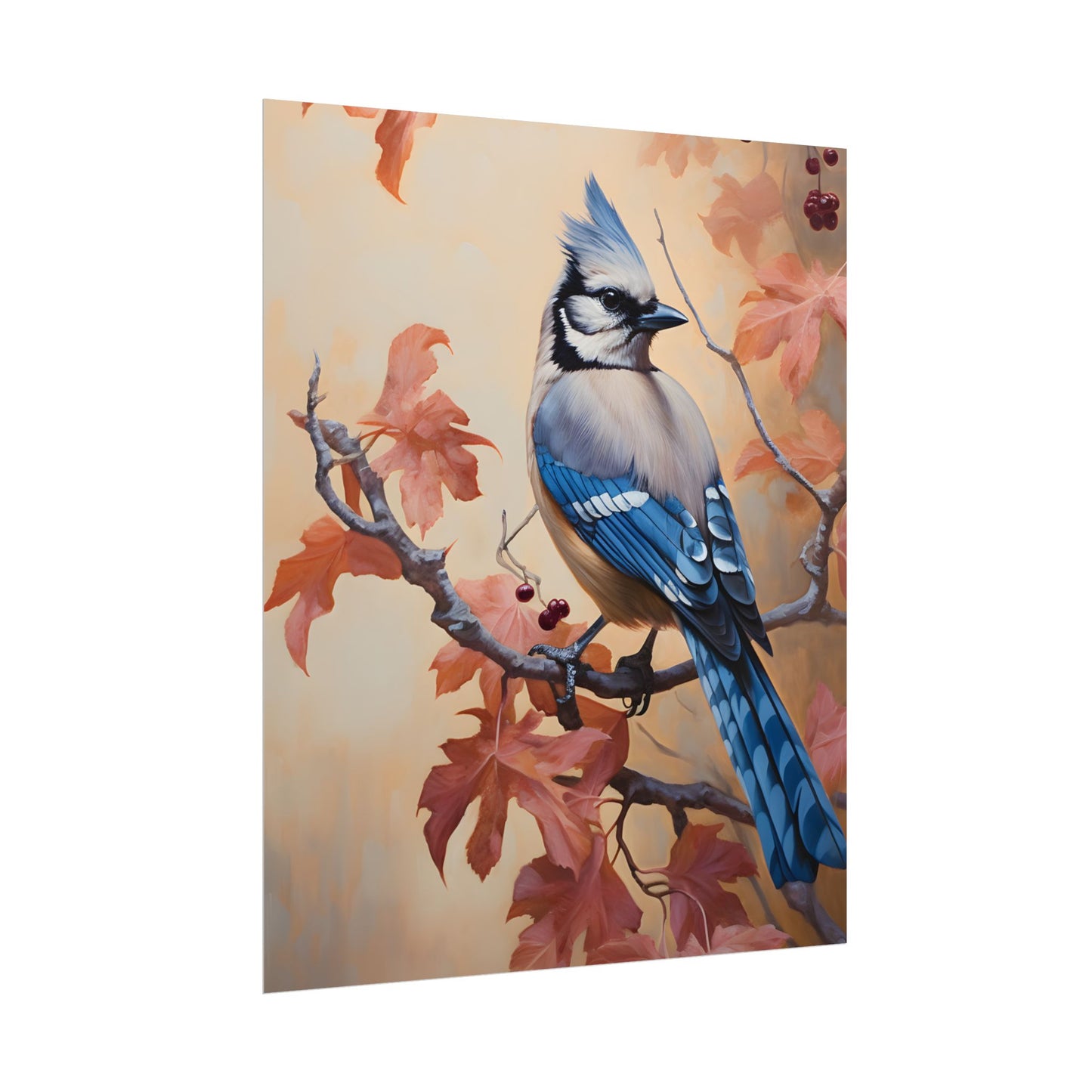 Autumn Oak Branch: Oil Painting Artwork - Poster
