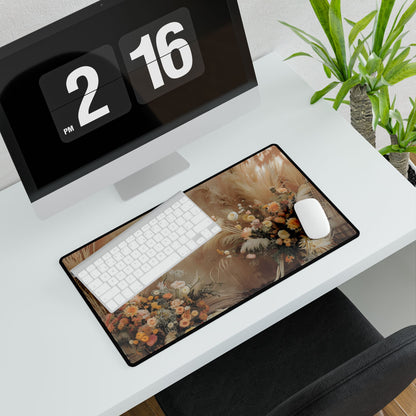 Whimsical Floral Pampas Find: Explore Calming Artwork - Desk Mat
