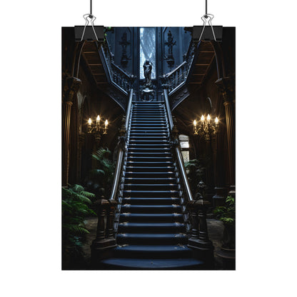 Haunted Victorian Mansion Mystery: Spooky Gothic Artwork - Poster