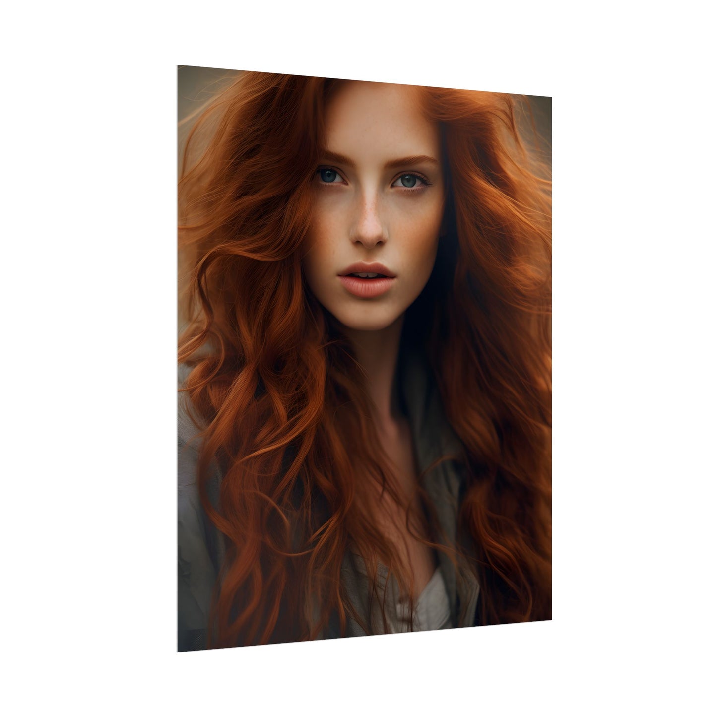 Gorgeous Redhead Woman: Natural Beauty Artwork - Poster