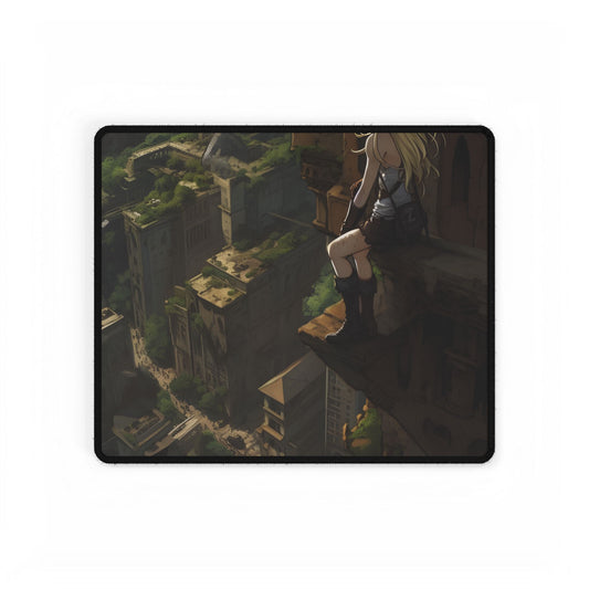 Dramatic Anime Goddess: Flying Through Expansive Sky - Desk Mat
