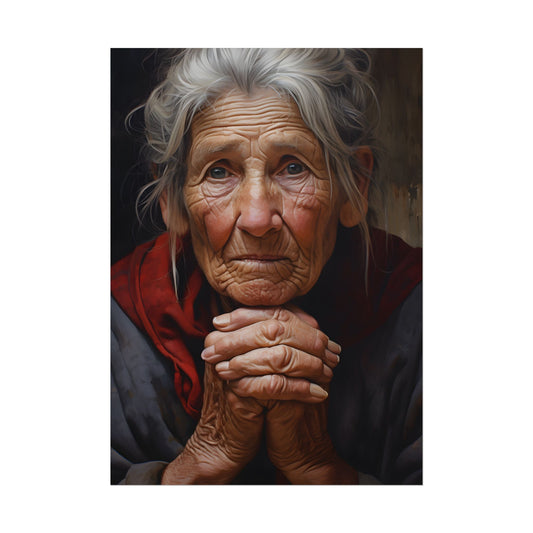 Wisdom in Age: Elderly Portrait Art - Poster