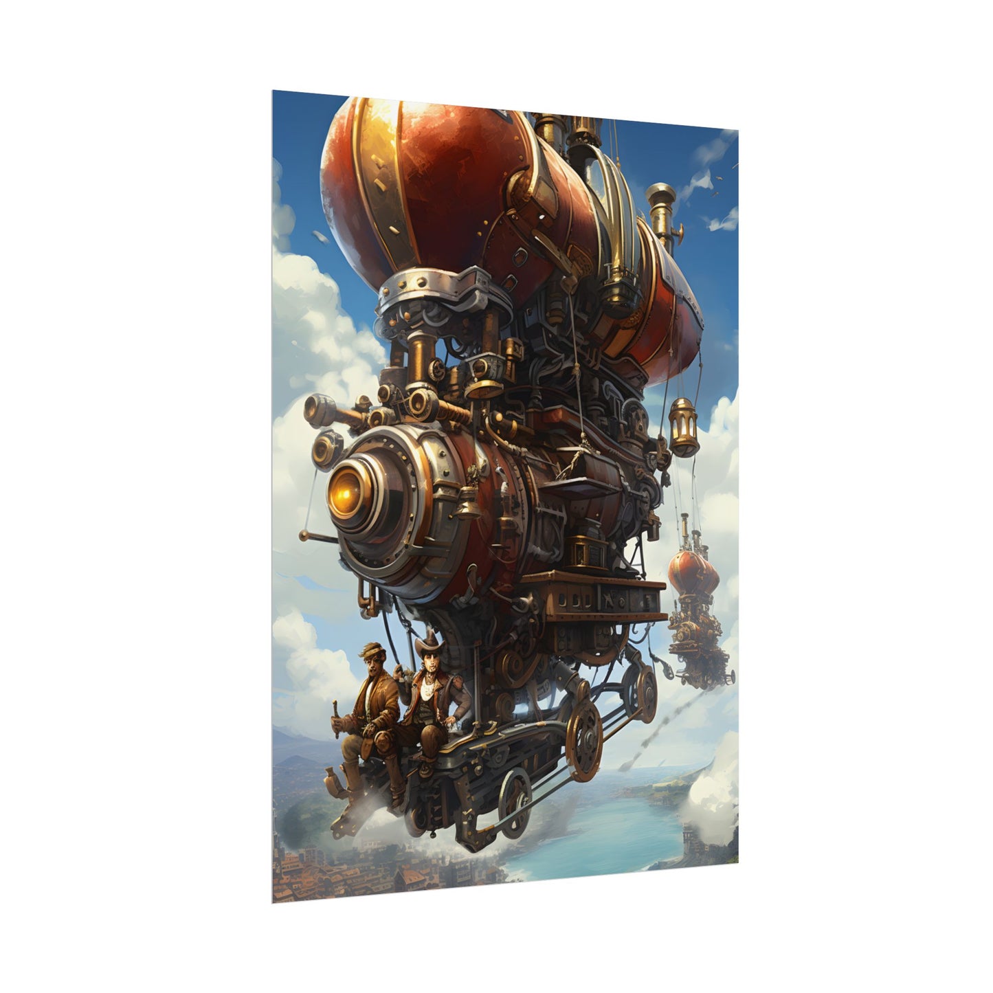 Steam Powered Sky-Liner Thrill Ride: Steampunk Race on Colum - Poster