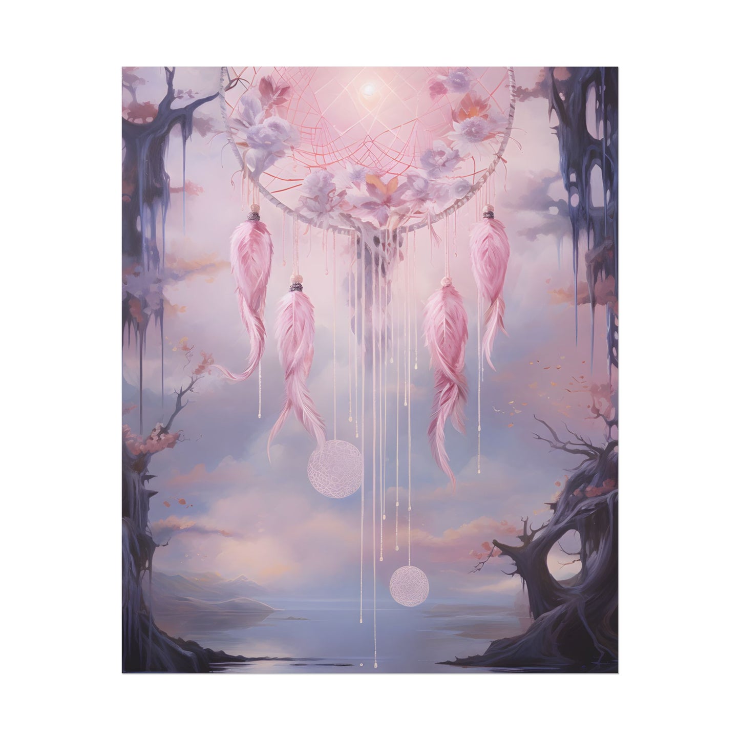Ethereal Dreamcatcher Realm: Surreal Dreamscape Art - Poster