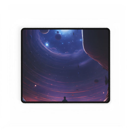 Black Hole Cosmic Odyssey: A Massive Planet's Space Journey - Desk Mat