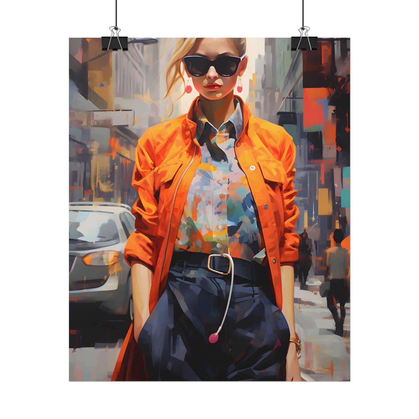 Urban Fashionista: City Chic Digital Artwork - Poster