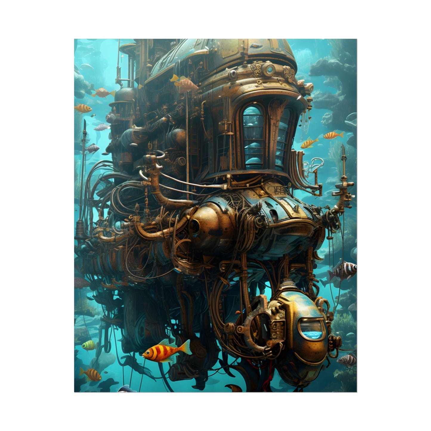 Steampunk Oceanic Adventure: A Crew's Journey Through Time - Poster