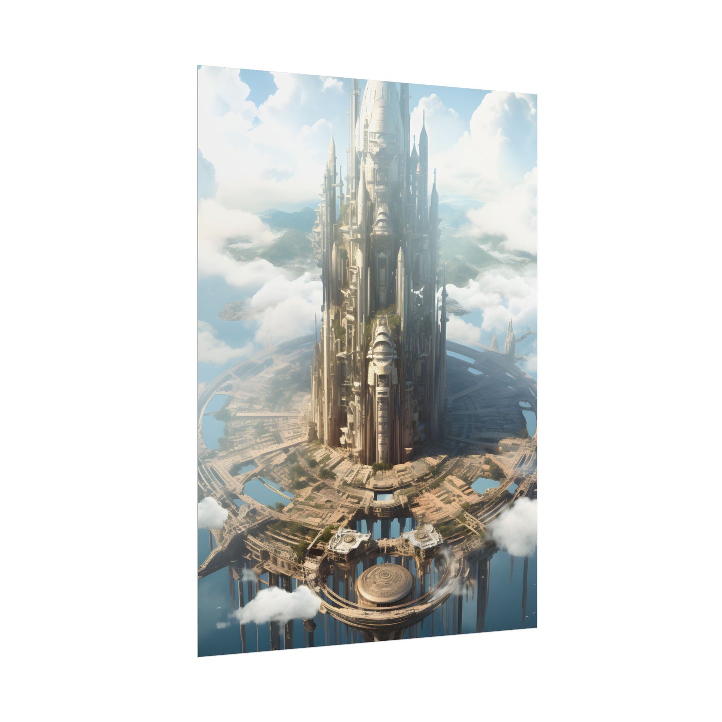 Breathtaking Floating City: Elevated Architecture - Poster