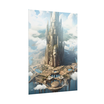 Breathtaking Floating City: Elevated Architecture - Poster