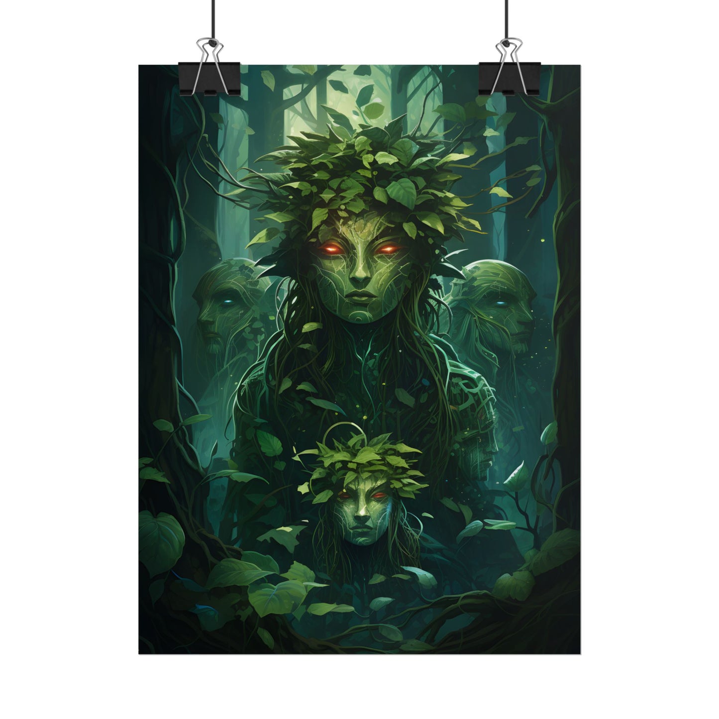Mystical Forest Guardians: Serene Ancient Tree Spirits - Poster