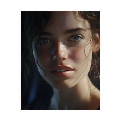 Smiling Portrait of a Woman: Close-Up Art - Poster