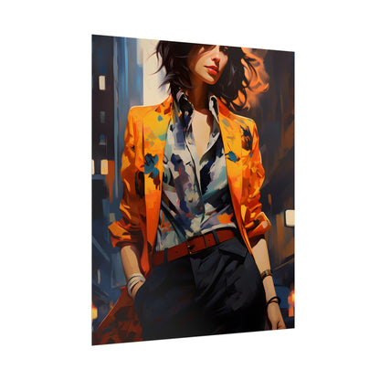 Urban Youthful Portrait: Fashionable City Style Digital Art - Poster