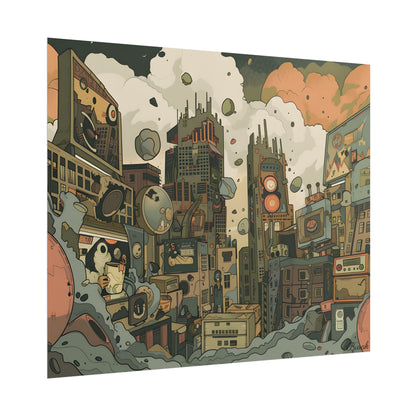 Comic Book Style Iconic Mask: Bold Lines and Dramatic Details - Poster