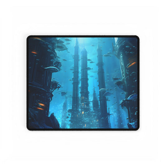 Underwater Future City: Submerged Metropol Artwork - Desk Mat