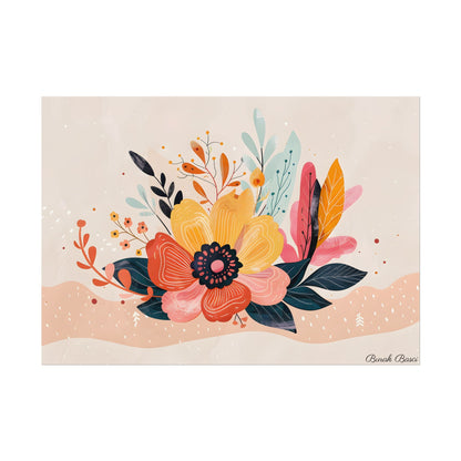 Blooming Growth: Vibrant Flower Artwork - Poster
