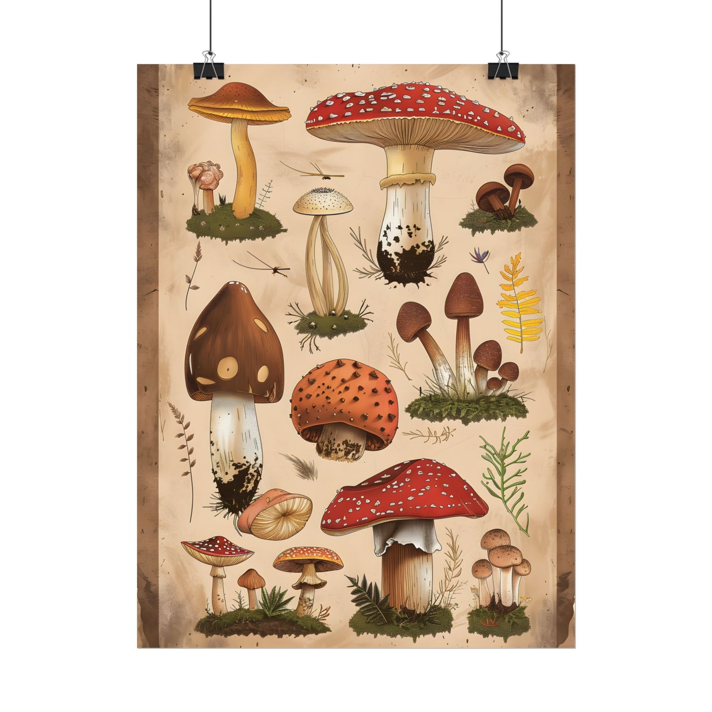 Vibrant Mushroom Species Poster: A Colorful Collection - Poster