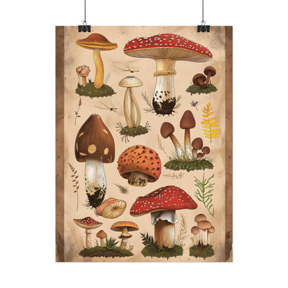 Vibrant Mushroom Species Poster: A Colorful Collection - Poster