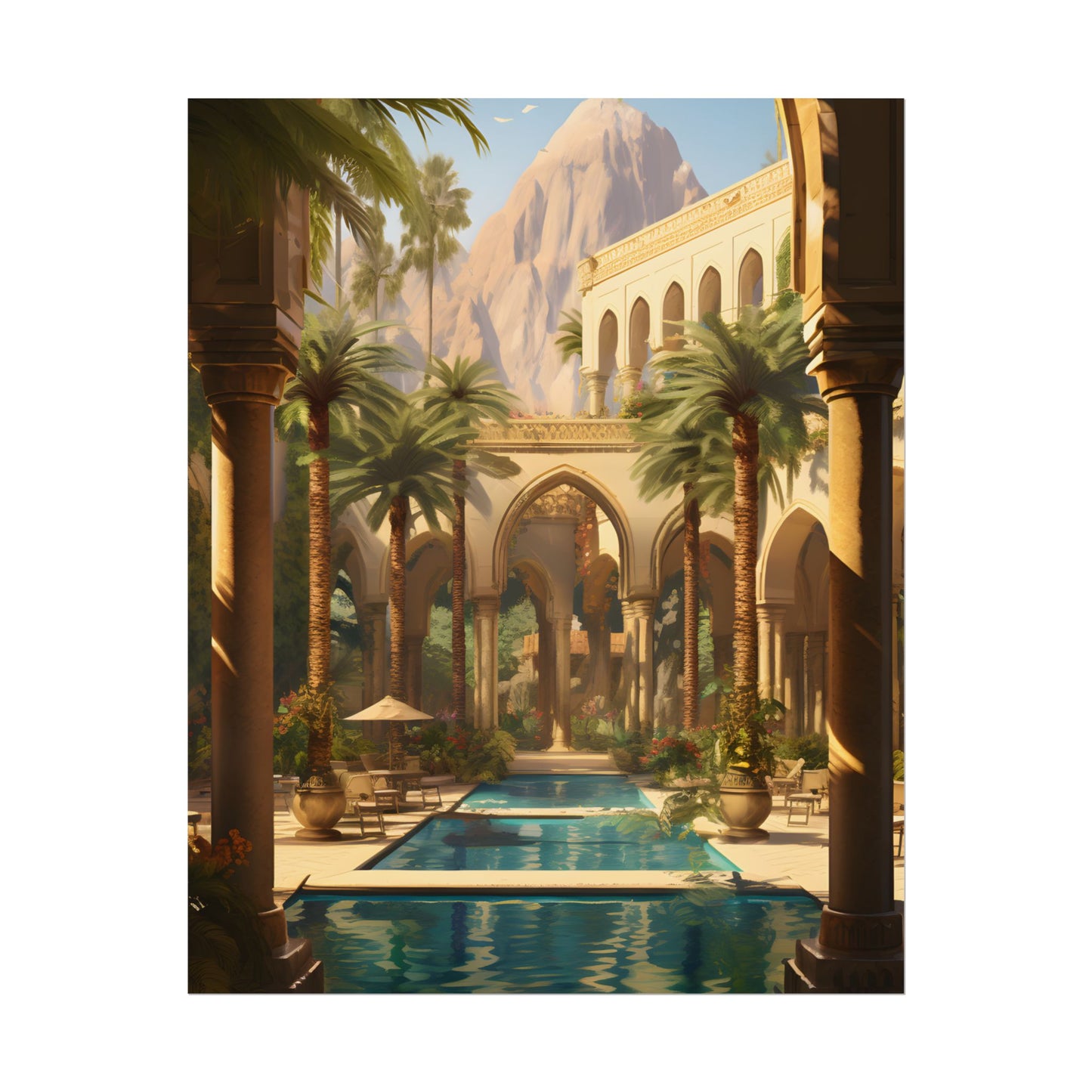 Mythical Desert Oasis: Arabian Nights-Inspired Art - Poster