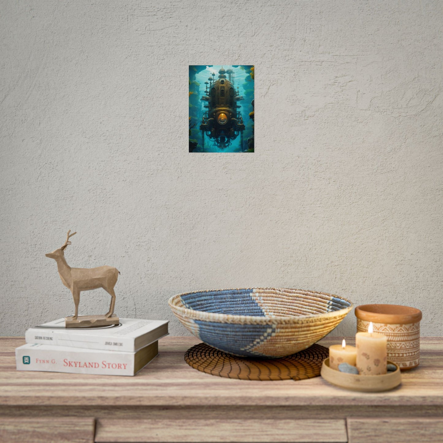 Steampunk Underwater Odyssey: Captain Nemo's Nautilu Submarine Art - Poster