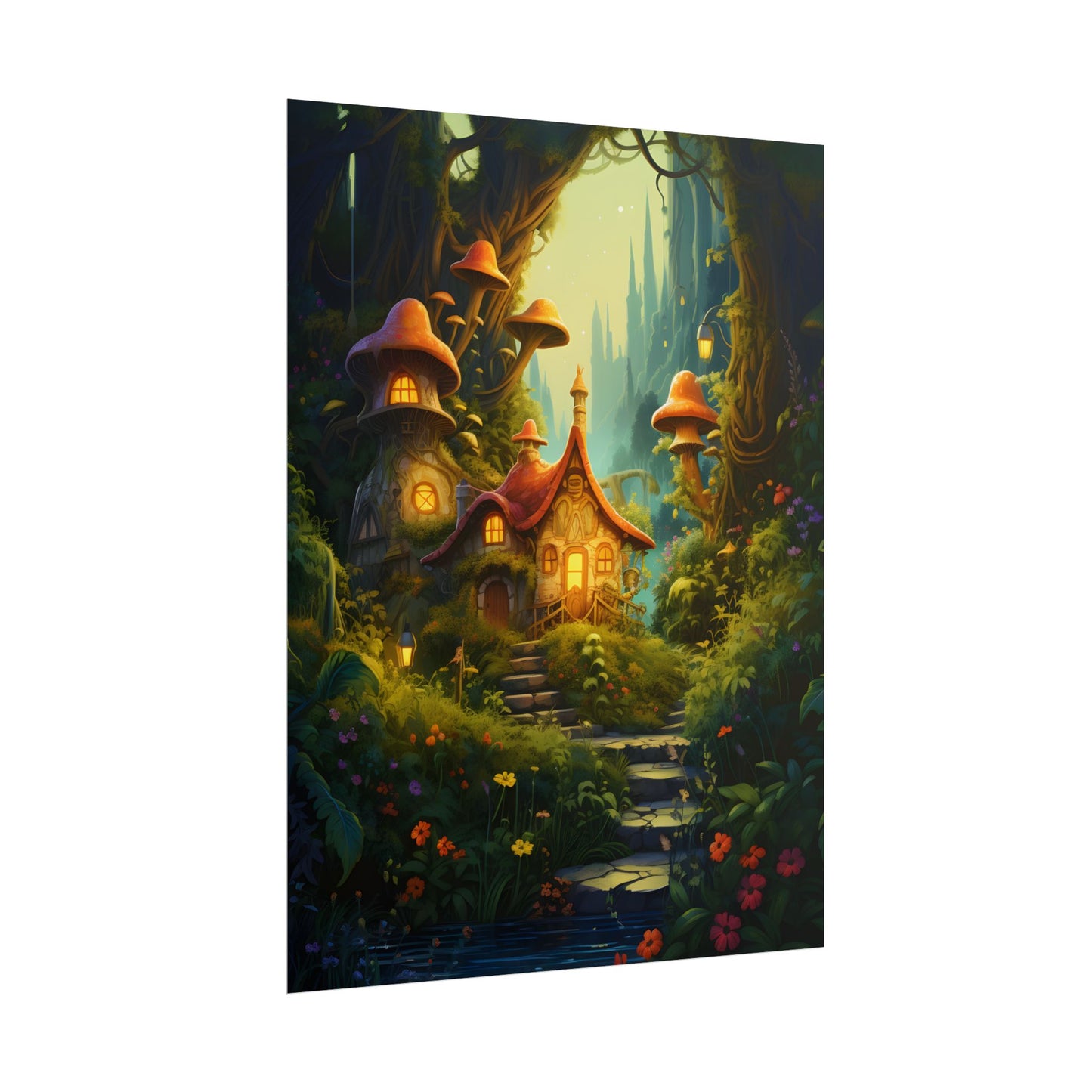 Enchanted Forest Wonder: A Young Hero in Whimsical Magic - Poster