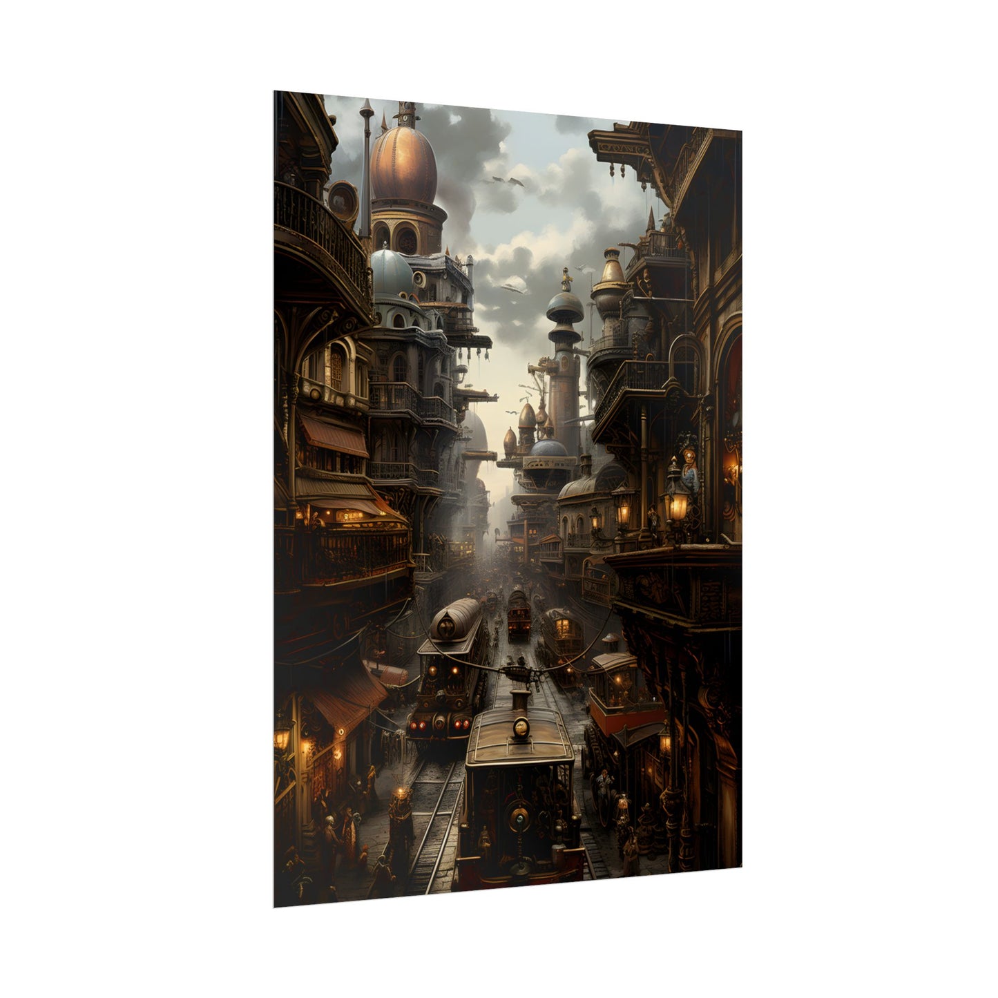 Steampunk Cityscape: Industrial Marvel Artwork - Poster