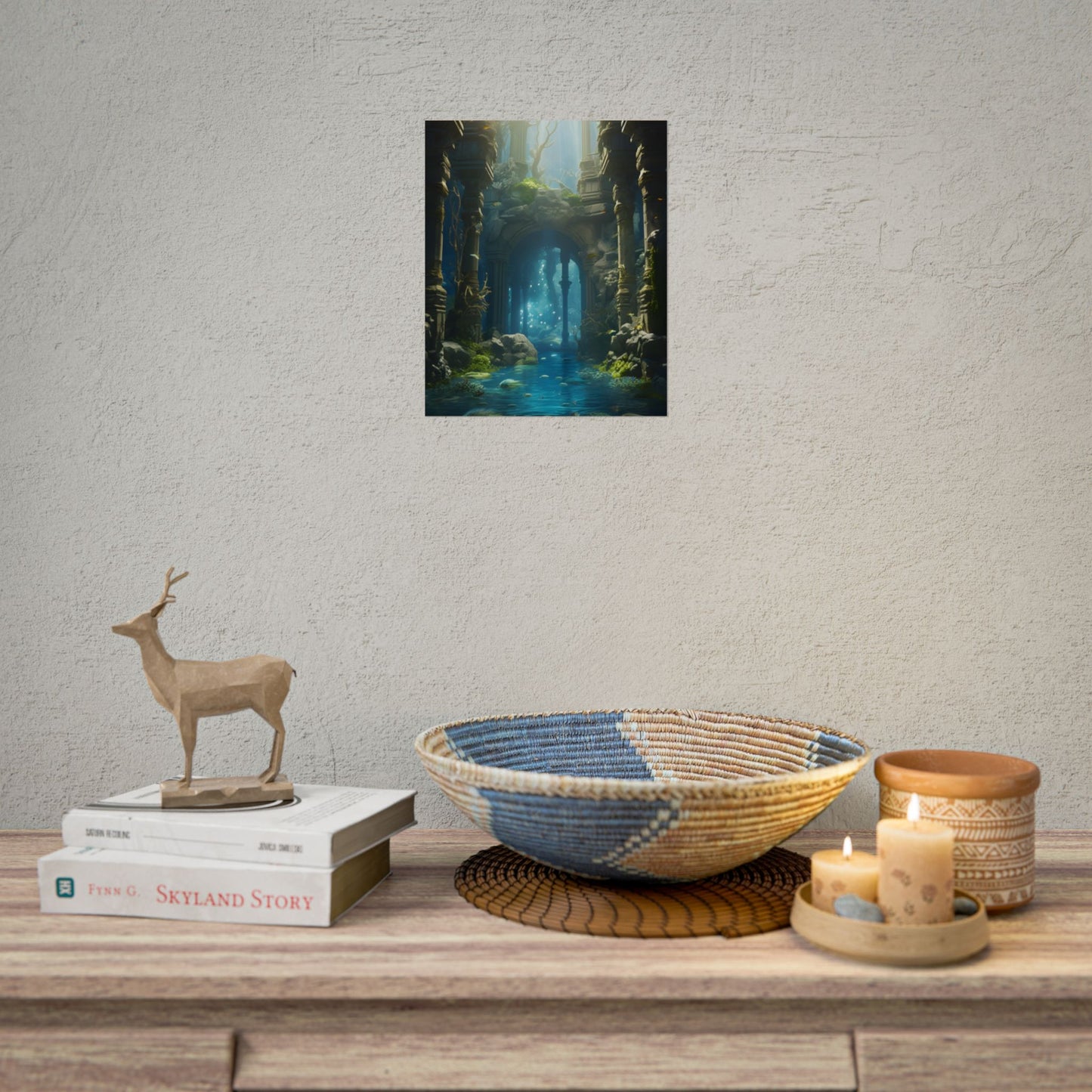 Mysterious Sunken Ancient Civilization: Underwater Artwork - Poster