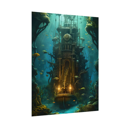 Steampunk Undersea Odyssey: A Journey on the Nautilus - Poster