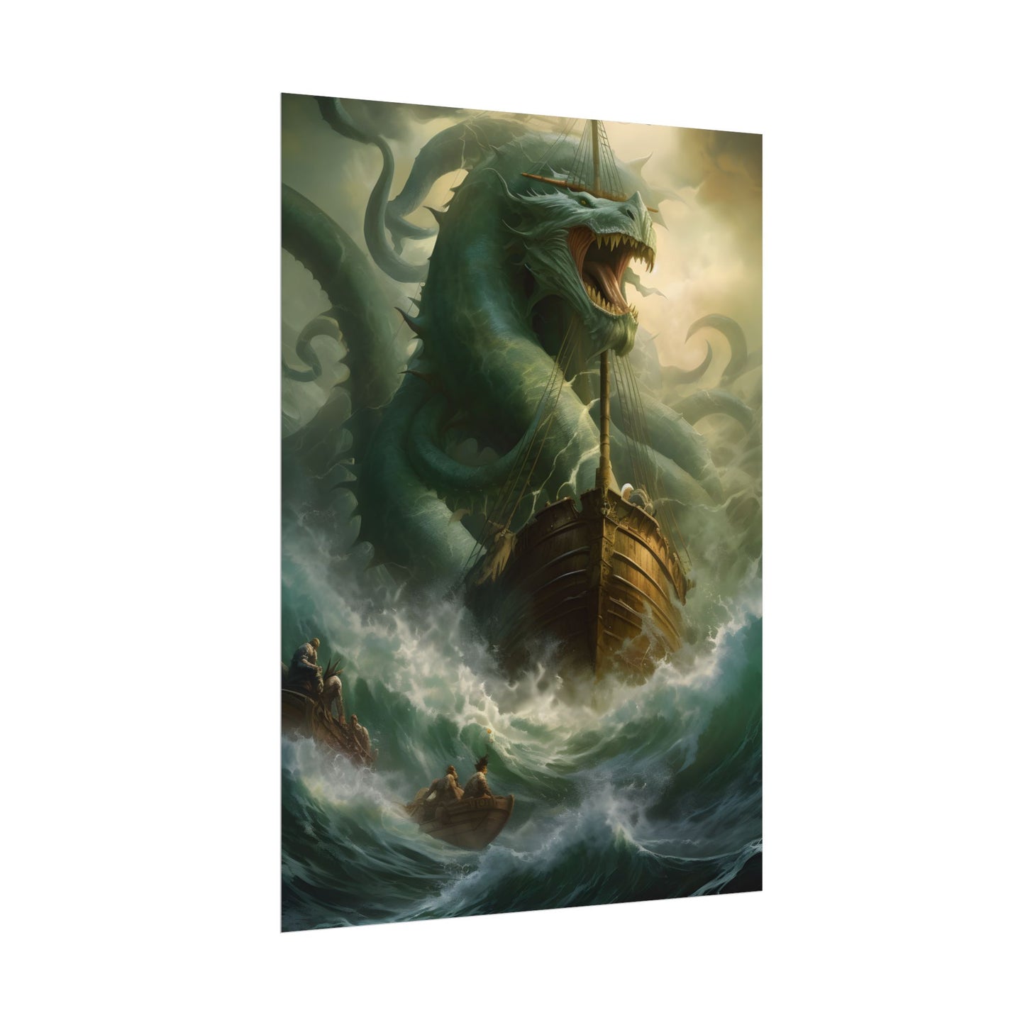 Ancient Mythical Sea Monsters: Prehistoric Marine Creature Art - Poster