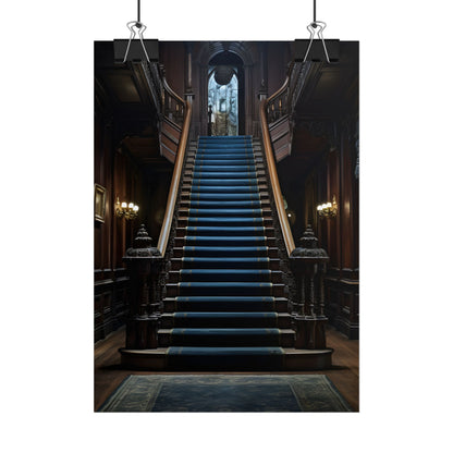 Haunted Gothic Mansion: Spooky Victorian Atmosphere Artwork - Poster