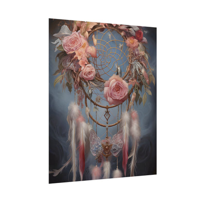 Ethereal Dreamcatcher Realm: Surreal Artwork with Colorful Feathers - Poster