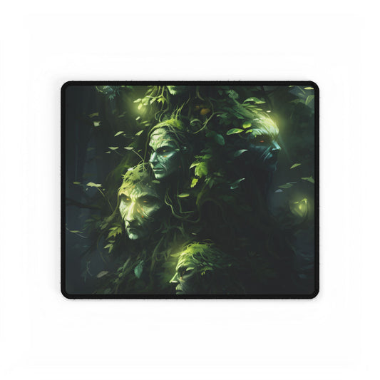 Mystical Morning Guardians: Ancient Forest Spirits - Desk Mat