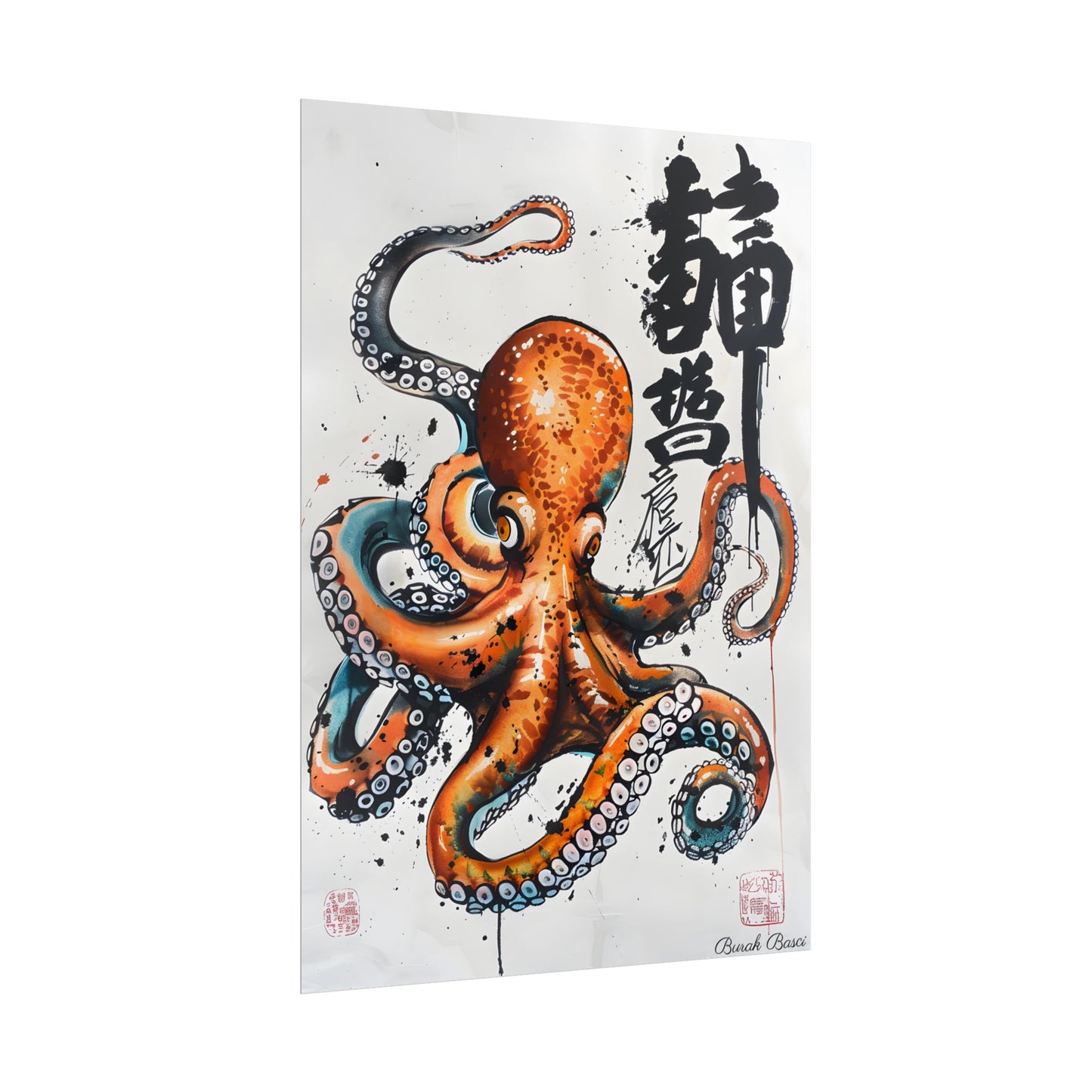 Japanese Ukiyo-e Octopus: Traditional Artwork Print - Poster