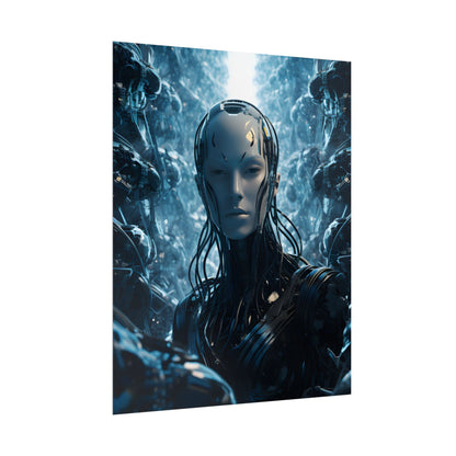 Robot Orchestra Symphony: Futuristic City Digital Art - Poster