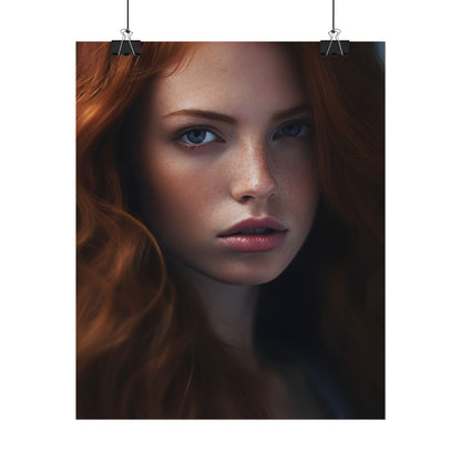 Redhead Model: Sophisticated Portrait Art - Poster