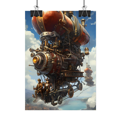 Steam Powered Sky-Liner Thrill Ride: Steampunk Race on Colum - Poster