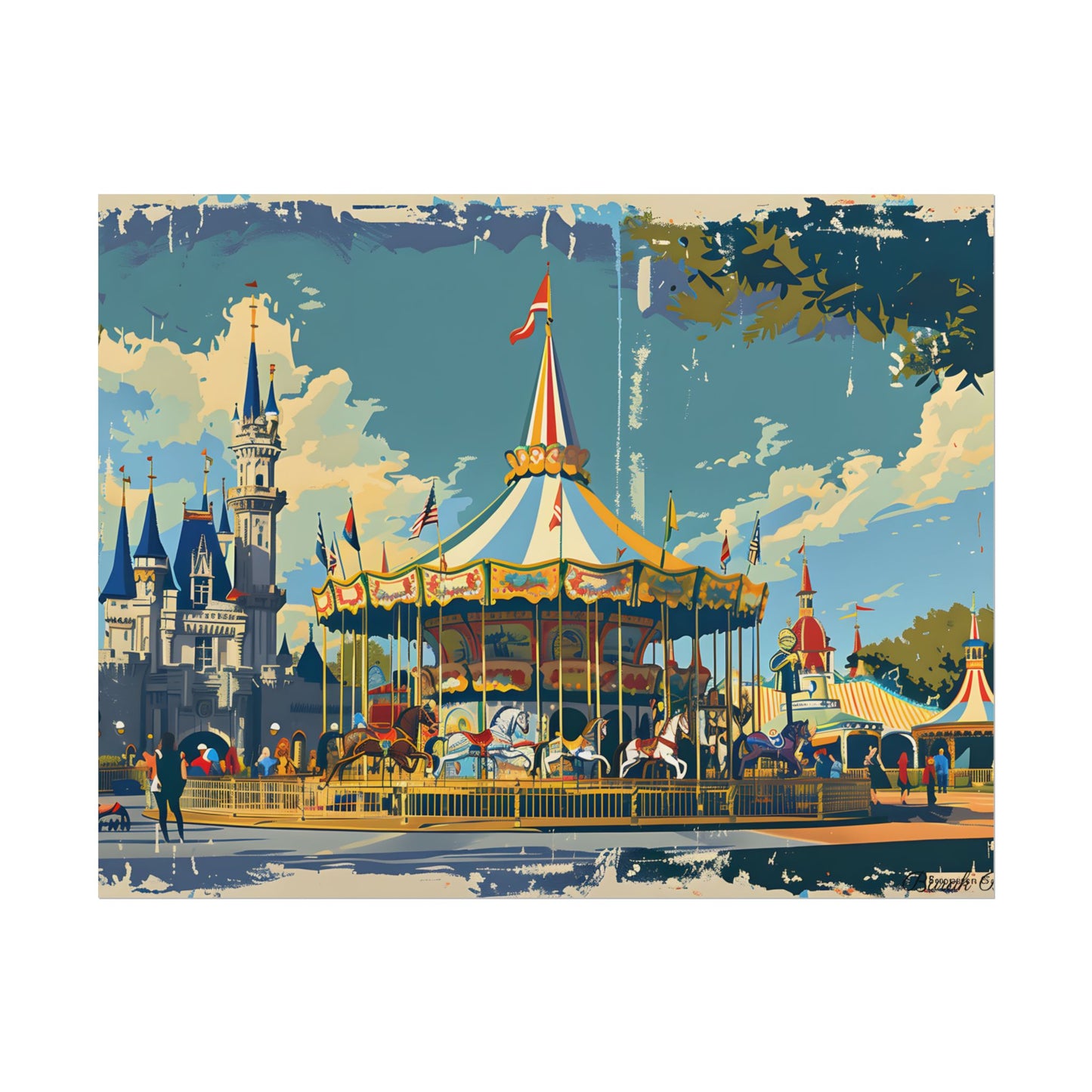 Vintage Disney Nostalgia: Retro Attraction Poster Art - Poster