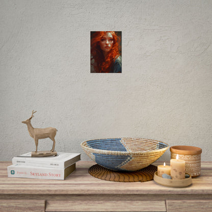 Redhead Female Portrait: Realistic Digital Artwork - Poster