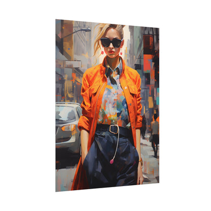 Urban Fashionista: City Chic Digital Artwork - Poster