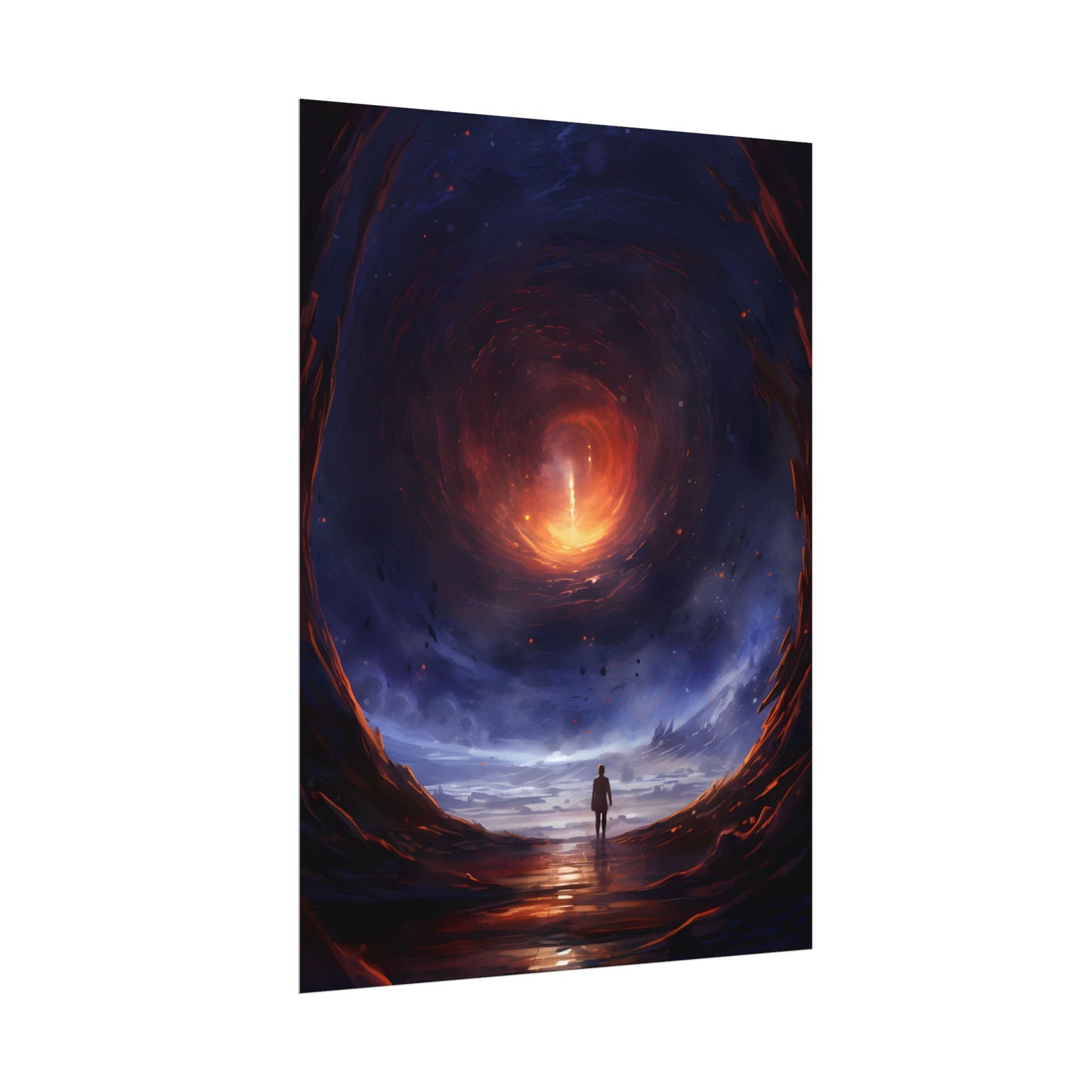 Mysterious Black Hole Cosmos: Space Art with Planetary Orbits - Poster