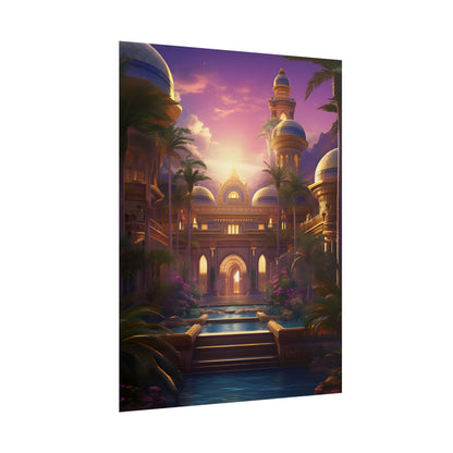 Mythical Desert Oasis: Arabian Nights-Inspired Artwork - Poster