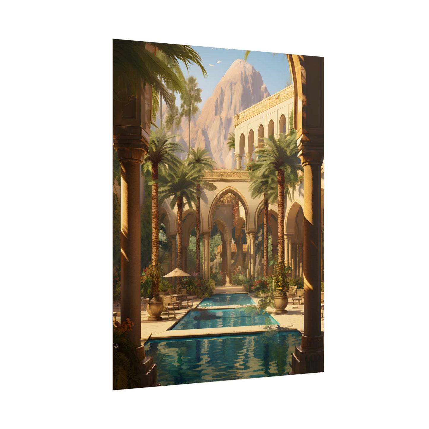 Mythical Desert Oasis: Arabian Nights-Inspired Art - Poster