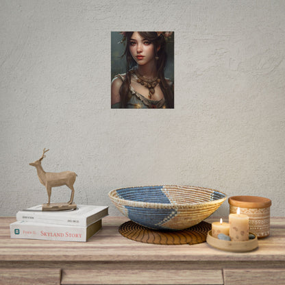 Realistic Female Portrait: Black Haired Beauty - Poster